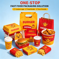 Boîte à frites jetable écologique en papier pour emporter, emballage alimentaire personnalisé pour ailes de poulet, boîtes à hamburgers, boîte à emporter pour la restauration rapide