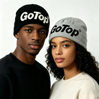 Bonnet d'hiver tricoté personnalisé avec logo brodé jacquard, unisexe, style casquette ajustée