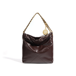Genuine <b>Leather</b> Underarm <b>Bag</b> <b>Soft</b> Magnetic Chain Women Daily Tote Shoulder Handbag - Product Image 2