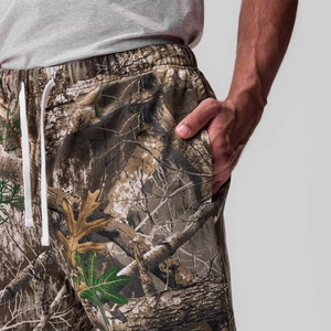 Celana keringat kamuflase katun kustom pabrikan Streetwear celana sublimasi kaki lurus pohon asli celana olahraga pria - Product Image 3