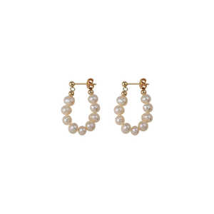 Pendientes de Perlas de Agua Dulce Naturales para Mujer, Diseño Colgante en Forma de U, con Diamantes de Moda, para Regalo de Boda o Fiesta, Marca WENCHI - Product Image 1