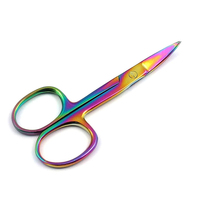 Ciseaux de manucure professionnels de haute qualité avec manche en céramique cuticule incurvée lame en acier droite outil de beauté pour le soin des ongles