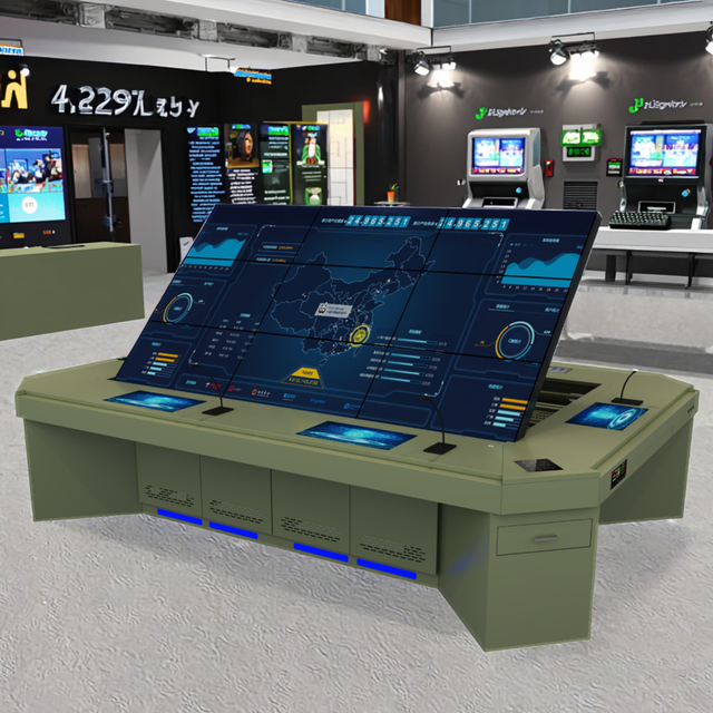 Haoyuan Command Center Intelligent Lifting Electronic Sand Table Large Screen Workstation