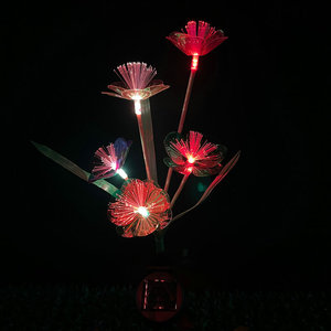 Lumière LED solaire en forme de fleur de prunier à 5 têtes, colorée, pour la décoration de jardin et de pelouse, éclairage extérieur - Product Image 4