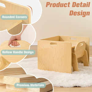 Giá Rẻ Giá Montessori nghiên cứu chơi bàn ghế đặt trẻ mới biết đi đồ nội thất trẻ em chơi bằng gỗ Bảng cho bé trai và bé gái - Product Image 3
