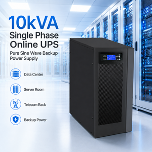 Alimentation sans interruption (ASI) monophasée 10 kVA 230 V 50 Hz à onde sinusoïdale pure pour centre de données UE, salle serveur et équipement de télécommunications - Product Image 3