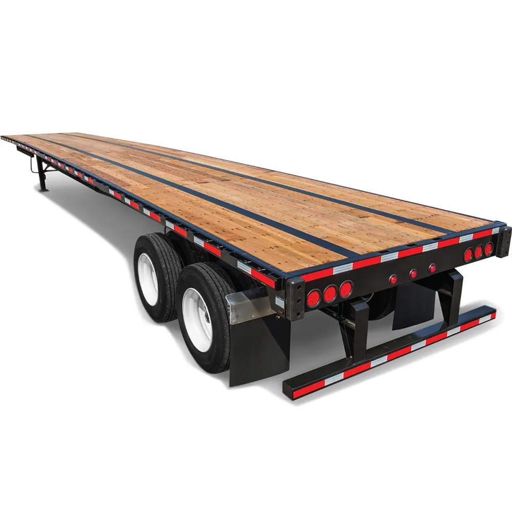 2 Axle 3 Axles 20 40 FT 40 45 Feet Wood Floor Platform Container Flatbed Semi Trailer