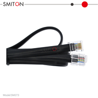 Cable de Extensión Telefónica RJ12 6P6C a 6P6C de Cobre, Cable Plano Modular Recto de 6 Conductores para Datos Telefónicos
