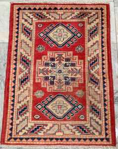 พรมคาซาคถักด้วยมือแบบชาวอัฟกานิสถานแนววินเทจพรมขนแกะพื้นที่ห้องนอน - Product Image 6