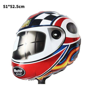 Ballons ronds en aluminium à carreaux noirs et blancs de 18 <span class=keywords><strong>pouces</strong></span>, thème course, pour la décoration de voitures de <span class=keywords><strong>rallye</strong></span> de Formule, casques, <span class=keywords><strong>pneus</strong></span> et barricades - Product Image 3