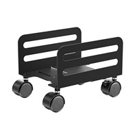 Support de processeur noir avec roues Organisateur de bureau et de tiroir en métal étanche pour boîtiers d'ordinateur et tours de PC