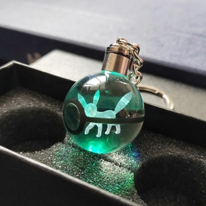 <strong>Cheap</strong> Wholesale Led <strong>Crystal</strong> Poke Keychains Custom 3d Laser Engraving Cartoon Character Led Light <strong>Crystal</strong> Keychain - Product Image 4