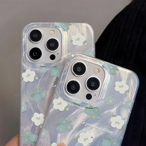 เหมาะสำหรับเคส iPhone 17 Pro Max, เคสโทรศัพท์กันกระแทกแบบตัดลายเลเซอร์ลายดอกไม้สีฟ้าสดใส - Product Image 6