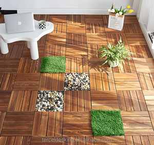 Dalles de terrasse en bois emboîtables haut de gamme, durables, écologiques, pour usage extérieur et protection de l'environnement - Product Image 3