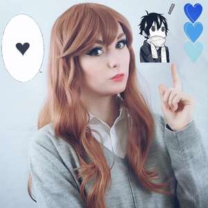 Perruques de cosplay Ainizi de 70 cm, synthétiques, résistantes à la chaleur, longues, couleur brune, Hori Kyouko, de Hori et <span class=keywords><strong>Miyamura</strong></span>, pour femmes - Product Image 2
