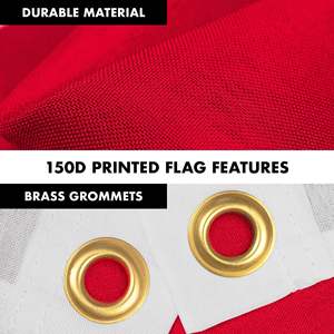 Bandera de Japón Blanca de 3x5 Pies, Impresa, con Asta de Aluminio Giratoria de 6 Pies Anti-Enredos, Impresión Digital en Poliéster, Estilo Volador - Product Image 5