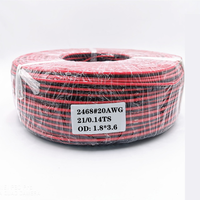 HIFI Speaker Dedicated 8 12 20 30AWG Dmx Cable 2-core Tinned Copper Black Red Silicone Parallel Flexible Cable Audio Connection