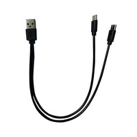 Câble de charge USB double port Android (1 vers 2) avec connecteurs Micro USB et Type-C en PVC pour téléphones mobiles