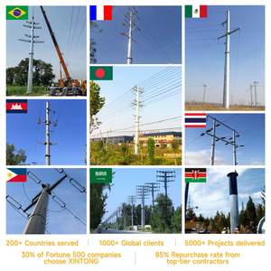Poste eléctrico de acero galvanizado adecuado <span class=keywords><strong>para</strong></span> la integración con sistemas de red inteligente y monitoreo de electricidad poste de acero - Product Image 2
