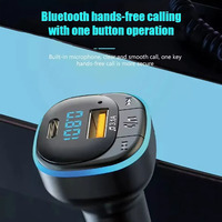 Transmitter FM Elektrik untuk Pengisian Cepat 5.0 PD USB Type C Pengisi Daya Ponsel Mobil Handsfree Pemantik Rokok Pemutar Musik MP3