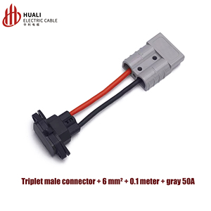 Cable de codo de alimentación para enchufes de carga de vehículos eléctricos tipo T, enchufes triangulares de tres orificios macho y hembra, baterías de litio. - Product Image 6