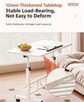 Bureau d'ordinateur portable en bois ergonomique, réglable, convertible et pivotant, pour hôtel et chambre à coucher