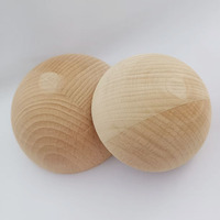Demi-boule en bois de hêtre massif de 8 cm pour artisanat