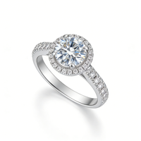 Bague en argent 925 avec pierre à quatre doigts RSWYRH049, moissanite de qualité D VVS1, pierres précieuses en vrac, bague de mariage