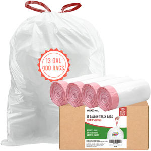 Sacs poubelle de cuisine BEIDOU-PAC à cordon, 13 gallons, 100 unités, très résistants, blancs et non parfumés - Product Image 1