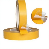 Ruban adhésif acrylique double face robuste jaune, résistant à la chaleur, en polyester, 50 m, pour collage industriel métal-plastique