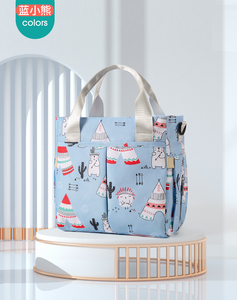 Sacs de poussette multifonctionnels en nylon grande capacité, avec séparation sec/humide, organisateur de couches pour maman, isotherme pour lait et motifs imprimés pour bébé - Product Image 3