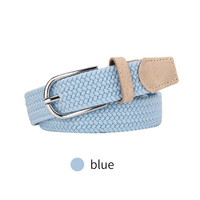Mode élastique tressé ceinture femme ceinture pour robe et jean pantalon tissé ceinture extensible avec boucle en alliage