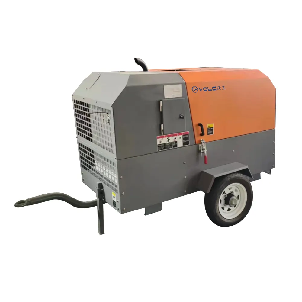 5.2 M3/min 185 Cfm 7bar 8bar Diesel Air Compressor Portable Engineering Use Convenient