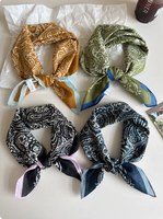 Op maat gemaakte paisley-lijnpatroon katoenen sjaal, op maat bedrukte vierkante bandana's met logo, 55*55cm, bandana's, nekdoek, hoofdsjaal, feest