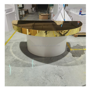 <span class=keywords><strong>Mesa</strong></span> de Comedor de Boda Moderna y Lujosa, <span class=keywords><strong>Mesa</strong></span> de Postre de Boda Semicircular de <span class=keywords><strong>PVC</strong></span> Blanco, <span class=keywords><strong>Mesa</strong></span> Principal para Decoración de Recepción de Bodas - Product Image 2