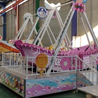 Mini bateau pirate, monté sur remorque avec roues, manège de fête foraine extérieur adapté aux aires de jeux pour enfants, personnalisable