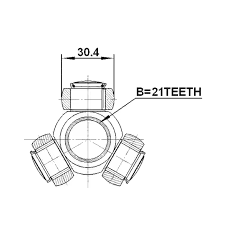 Joint à <span class=keywords><strong>rotule</strong></span> pour trépied KBR 21 dents de haute qualité 30.4*21T - Product Image 4