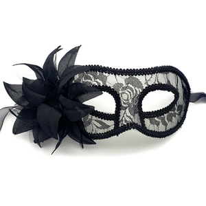 Máscara de ojos de media cara para adultos, estilo Venecia, para Halloween, con <span class=keywords><strong>tela</strong></span> brillante y flores de hilo, máscara de plástico - Product Image 3