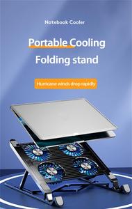 Tấm tản nhiệt laptop chơi game RGB có thể điều chỉnh độ cao, làm mát máy tính xách tay với 4 quạt nhựa êm ái và giá đỡ điện thoại - Product Image 5