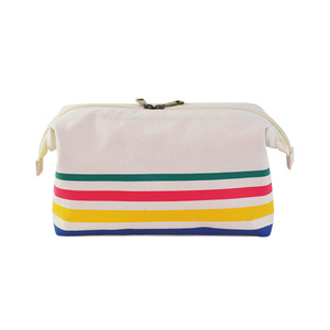 Personalizado <span class=keywords><strong>de</strong></span> cremallera rayas barato uso diario en blanco imprimible gran lona <span class=keywords><strong>de</strong></span> algodón <span class=keywords><strong>bolsa</strong></span> <span class=keywords><strong>de</strong></span> maquillaje - Product Image 2