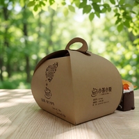 Conteneur pliable écologique SP1944 avec fenêtre de visualisation pour l'emballage commercial de gâteaux, de sushis et de plats en vrac pour la restauration