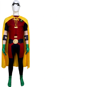 Costume Robin Teen Titans pour homme adulte, combinaison, cape, cache-œil, ensemble de cosplay pour film et série TV, été 2025 ODM - Product Image 1
