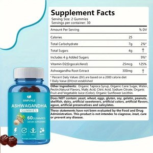 Gomitas de Ashwagandha Veganas, Naturales y de Materia Prima Pura, para Hombres y Mujeres, Alivio del Estrés, Productos de Almacén en EE. UU. - Product Image 2