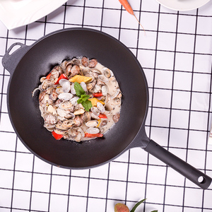 Chino <span class=keywords><strong>gran</strong></span> 32Cm de fundición de aluminio antiadherente <span class=keywords><strong>Wok</strong></span> con tapa - Product Image 2