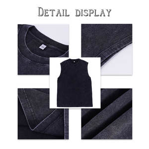 Canotta da <span class=keywords><strong>uomo</strong></span> in cotone nero <span class=keywords><strong>bianco</strong></span> senza maniche per il Fitness abbigliamento sportivo con Logo personalizzato formato US canotte gilet Gym per gli uomini - Product Image 3