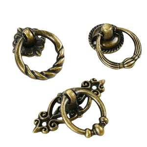Retro Zinc Alloy Cabinet <b>Pull</b> Rings European Style Drawer Door Handles Easy Installation Plated Finish - Product Image 4