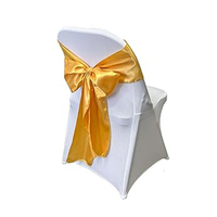Lot d'Écharpes de Chaise en Satin Élastique, Nœuds en Soie pour Réception de Mariage, Housses de Chaise et Nœuds pour Chaises Pliantes