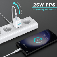 Cargador Gan 25w 18w Universal QC PD 3.0 Cargador de pared USB portátil de 18w 25w Tipo C Cargador rápido para teléfono móvil