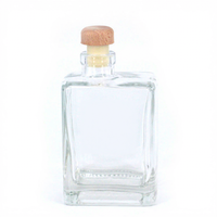 Bouteille en verre coréenne style influenceur SQ500 avec bouchon en liège imprimé en relief pour thé au lait, café ou parfum