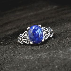 Bague de mariage en argent sterling 925S avec pierre précieuse Lapis Lazuli sortie d'usine unique en pierre dégringolée <span class=keywords><strong>pour</strong></span> <span class=keywords><strong>tenue</strong></span> de fête - Product Image 1